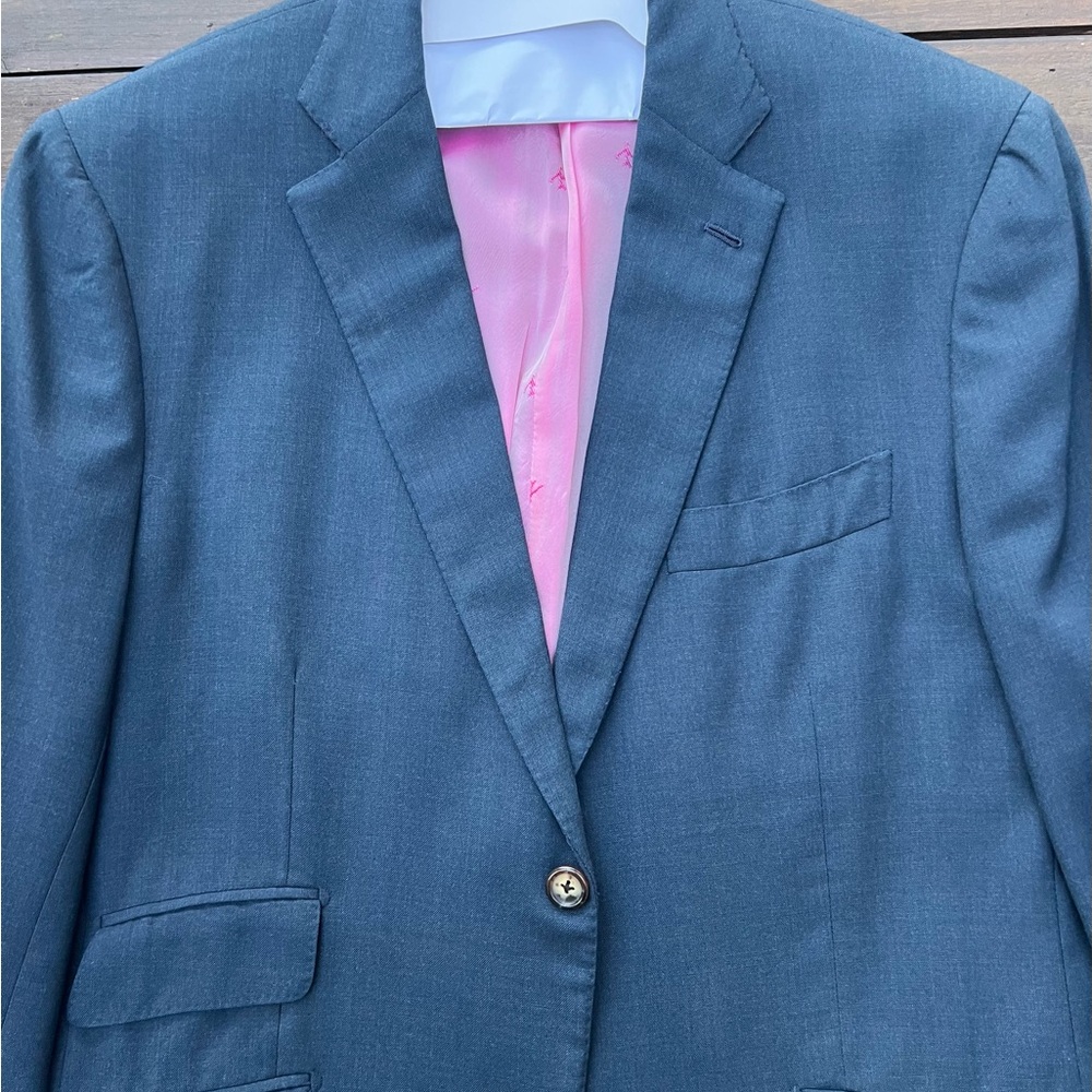 Isaia Blue Two Button Suit - 44R - 34 waist - 32 Inseam